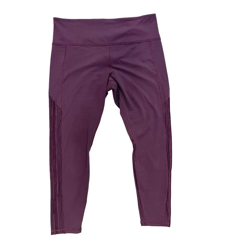 Athleta Shakti Mesh 7/8 Tight Womens Size XL Spiced Cabernet Leggings Athleisure